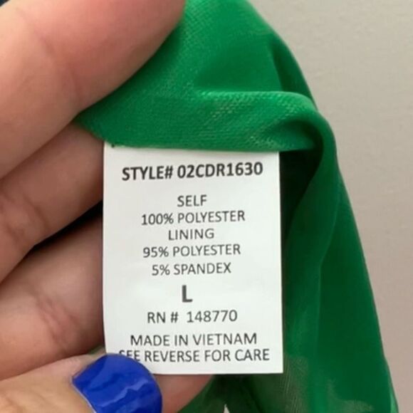 Sienna Sky Green Faux Wrap Floral Dress Women's L - Picture 8 of 9